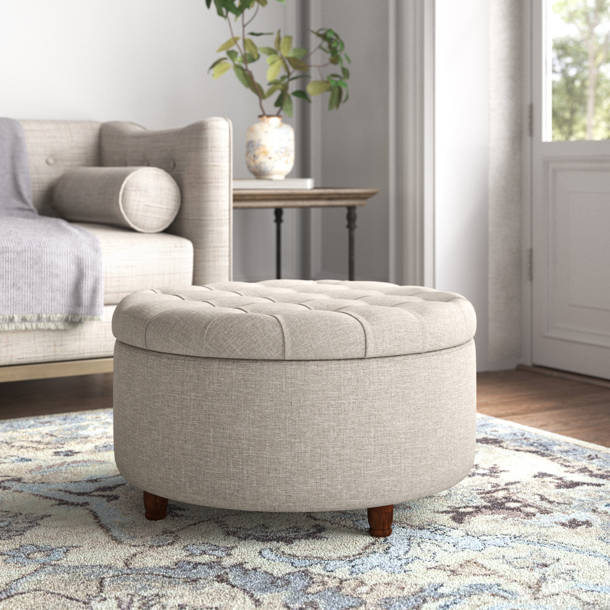 Mercer41 Savinien Upholstered Round Storage Ottoman & Reviews | Wayfair